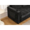 Velvet Linen 3-Fold Convertible Futon Couch Bed with Pull-Out Design & Side Storage - 2 of 4