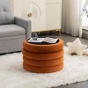 Round Storage Ottoman Bench, Upholstered Circle Ottoman with Reversible Lid for Living Room or Bedroom – Cuddlewood - 2 of 4