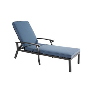 Aluminum Cast Lounge Chair with Adjustable Backrest and Rolling Wheels,Outdoor Chaise Lounge Chair with Cross Weave, Patio Lounger with Cushions-Koiai - 1 of 4