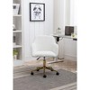 Okak Teddy Office Chair with Golden Metal Base, Swivel Chair with Adjustable Height and Universal Wheel, Desk Chair for Office, Study - 4 of 4