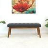 Ashcroft Furniture,Delilah Modern Bench (Fabric) - 4 of 4