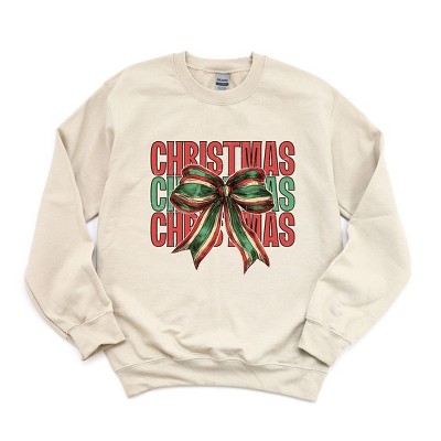 Simply Sage Market Women's Graphic Sweatshirt Coquette Christmas Stacked