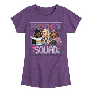Girls' - Barbie - Preschool Squad Fitted Short Sleeve Graphic T-Shirt - 1 of 4