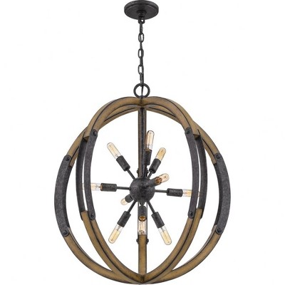 Babaton Matte Black 10-Light Globe Pendant with Glass Accents