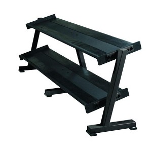 York Barbell 2-Tier   Professional Tray Dumbbell Rack Heavy Duty Steel Storage Rack for Home Gym - 1 of 1