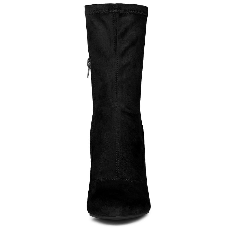 Allegra K Women's Pointy Toe Stretch Sock Stiletto Heels Boots, 3 of 7