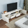 ATJafurn 78.7'' White Modern TV Stand for TVs up to 75'', Wood Media Console with 2 Storage Drawers - 2 of 4