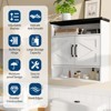 Wall Mounted Bathroom Storage Cabinet, 2-Tier over the Toilet Organizer, Waterproof Wooden Cabinet for Bathroom, Kitchen, Living Room - 3 of 4