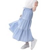 Maxi Skorts Skirt for Girls Button Front Ruffle High Waisted Long Skirts with Belt and Pocket 3-12 Years - 3 of 4