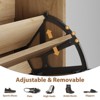 Rattan Shoe Cabinet with 2 Flip Drawers & 1 Pull-Out Drawer, Freestanding Shoe Storage Organizer with Adjustable Shelf - 4 of 4