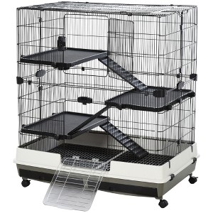 PawHut Rolling Small Animal Rabbit Cage for Bunny, Chinchillas, & Gerbils with a Large Living Space - 1 of 4