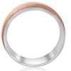 Pompeii3 8mm Wide Mens Two Tone 14k White & Rose Gold Brushed Wedding Ring - 2 of 3