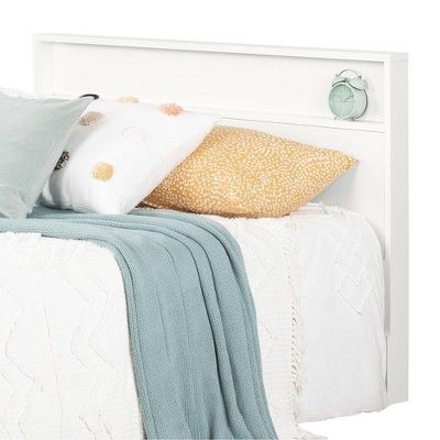 Full White Laminated Particleboard Headboard with Shelf