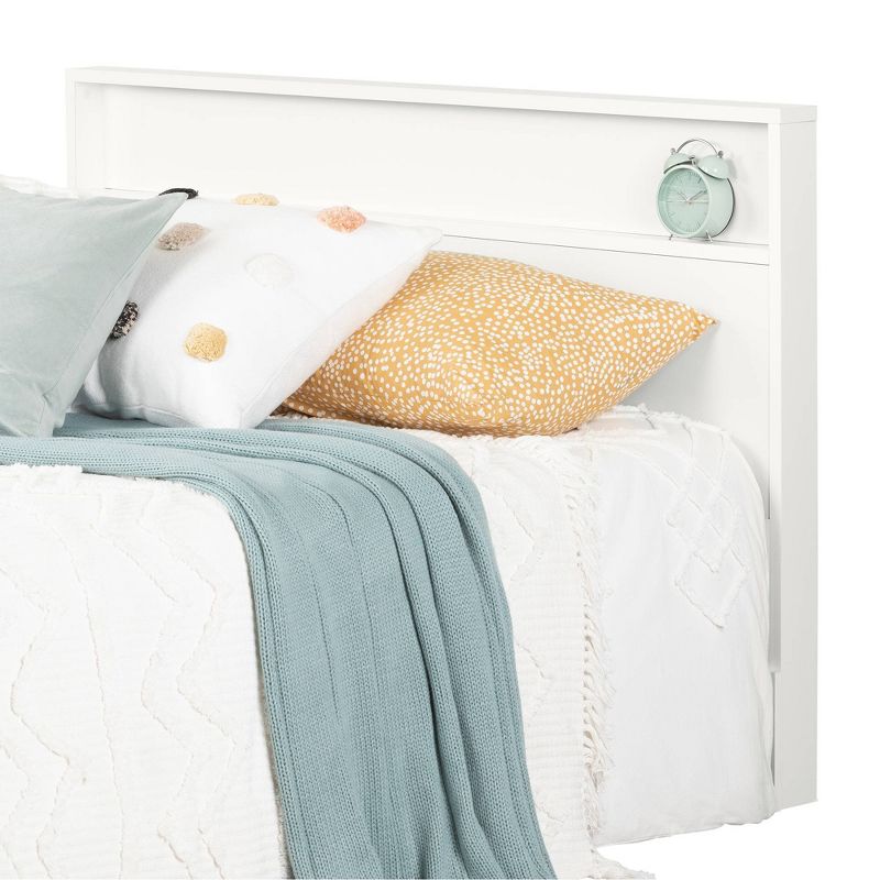 Full/Queen Kanagane Headboard with Shelf Pure White - South Shore, 6 of 8
