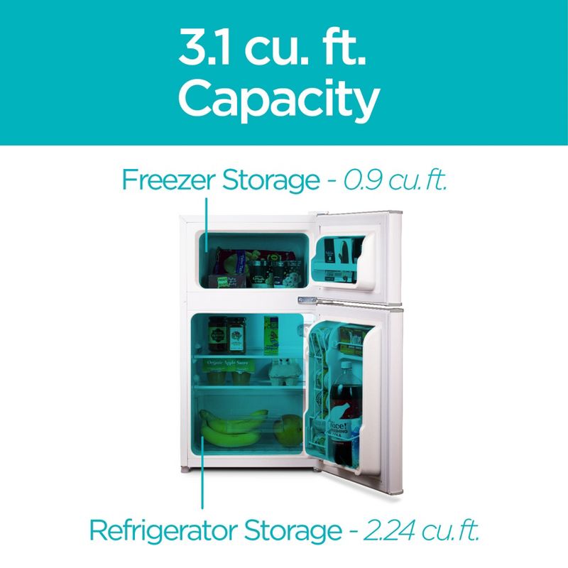BLACK+DECKER 2 Door Refrigerator 3.1 Cu. Ft. with True Freezer, 5 of 9