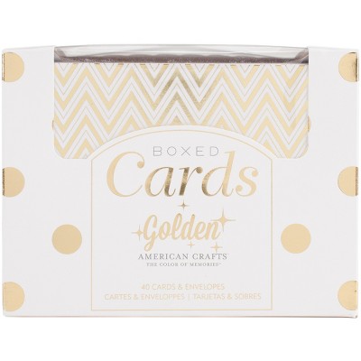 American Crafts A2 Cards W/Envelopes (4.375"X5.75") 40/Box-Golden - Gold Foil