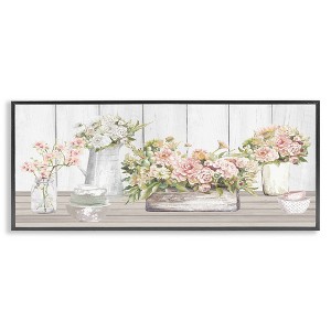Stupell Industries Farm Table Bouquet Still Life Framed Giclee Art, Black, 30" x 13" - 1 of 4