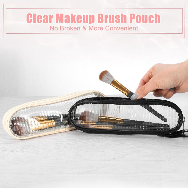 Unique Bargains PVC Zipper-Closure Clear Makeup Brush Pouch 1 Pc, 2 of 7