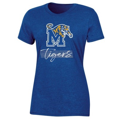 NCAA Memphis Tigers Women's Shorts Sleeve Crew Neck Chalk T-Shirt