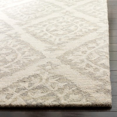 Handmade Gray Wool Tufted Round Area Rug, 30"