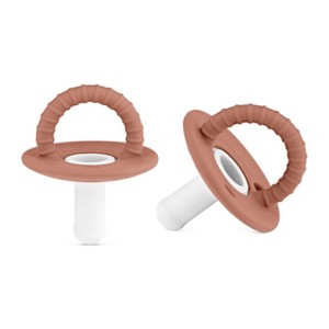 Bleu La La Lulababe Pacifier - Set of Soft Hospital Grade Silicone Two Tone Pacifier for Newborns Infants and Babies - 1 of 4