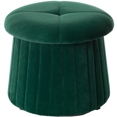 Fabulaxe Modern Tufted Velvet Mushroom Shape Storage Ottoman Storage Stool Trunk