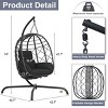 Outdoor Hanging Hammock Chair with Cushion,Foldable PE Rattan Patio Swing Chair,Weather-Resistant Egg Chair for Living Room-Koiai - 4 of 4
