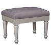 Coralayne Stool Silver - Signature Design by Ashley: Upholstered Vanity Bench, Tufted, PVC, Hardwood Frame - 2 of 4
