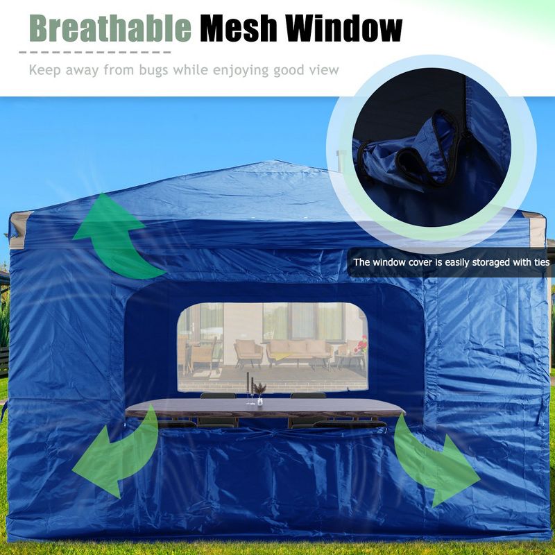 Aoodor Pop Up Canopy Tent with Removable Mesh Window Sidewalls, Portable Instant Shade Canopy with Roller Bag, 4 of 8