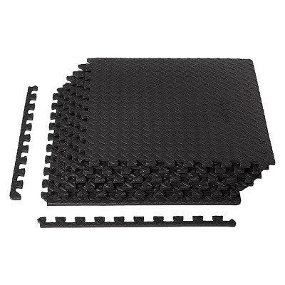 Epic Fitness USA Foam Gym Flooring Interlocking Tile Mat - Black (0.5mm)