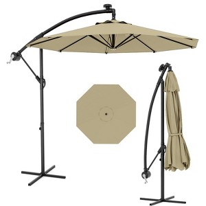 Cantilever Umbrella with Base Included, 10FT Shade for 2-6 People, Outdoor Offset Design with  Rotation, Durable Fade-Resistant Canopy - 1 of 4