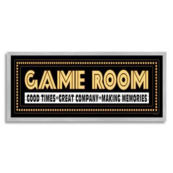 Stupell Industries Arcade Game Room Quote Vintage Style Sign Framed Giclee Art