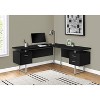 Monarch Specialties Computer Desk Home Office Corner Left Right Set-Up Storage Drawers  L Shape  Metal Laminate Black Grey Contemporary Modern - 2 of 4