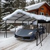 12x20FT Garage Carport with Galvanized Steel Roof,Metal Heavy Duty Outdoor RV Carports,Multi-Use Waterproof Garage Shed for Car,Truck-Coolbibila - 3 of 4