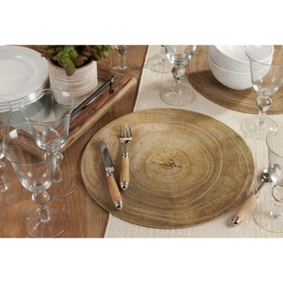Rustic Brown Wood Grain Print Placemats, Set of 4