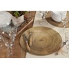 Saro Lifestyle Wood Print Placemat, 15" Round, Natural (Set of 4) - 4 of 4