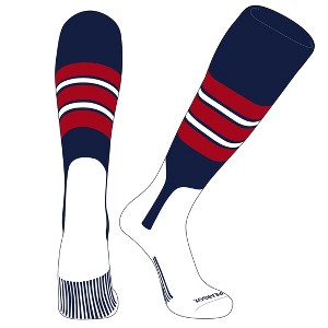 PEAR SOX OTC Baseball Softball Stirrup Socks (E, 7in) Navy, Red, White (S) - 1 of 3