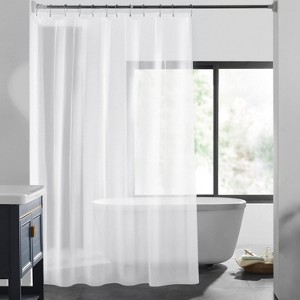 GoodGram Ultra Heavy Hotel Weight Odorless PEVA Vinyl Shower Curtain Liner With Splash Guard - Standard Size - 1 of 2