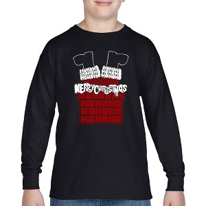 LA Pop Art Chimney Santa - Boy's Word Art Long Sleeve T-Shirt - 1 of 4