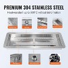 Rectangular Stainless Steel Fire Pit Kit with Burner, Hose Kit, for Propane & Natural Gas, Silver - 3 of 4