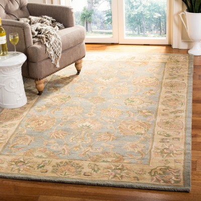 Hand-Tufted Blue and Beige Wool 6' x 9' Area Rug