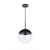 Elegant Lighting Eclipse 1 Light Black Pendant With Clear Glass - 3 of 4