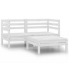 vidaXL Patio Lounge Set - 3 Piece, Solid Pinewood Material, Modular Design, Ideal for Outdoor and Indoor Use, Minimal Maintenance, White - 2 of 4