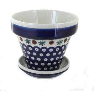 Blue Rose Polish Pottery 890-893 Zaklady Small Flower Pot - 1 of 1