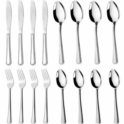 Boersma 16-Piece Luxury Premium Silverware Dinnerware Tableware With Forks, Knives, Spoons, And Teaspoons - Durable, And Rust-Resistant Cutlery