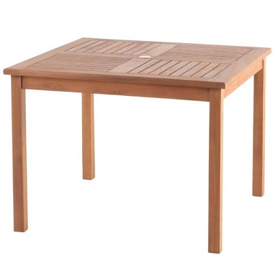 Nordic Teak 39" Natural Outdoor Square Dining Table Set - Beige