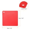 Unique Bargains Heat Resistant Non-Slip Flexible Durable Trivet Mat Red 2 Pcs - 2 of 3