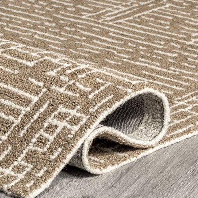 Natural Honey and Alabaster Wool Rectangular 10' x 14' Rug
