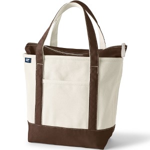 Lands' End Zip Top Canvas Tote Bag - 1 of 4