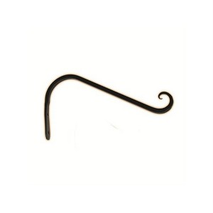 Hookery Angled Upturned Curved Hanger for Outdoor Hanging Decor – Feeders or Planters, Supports up to 25 lbs, Black, 12" - 1 of 2
